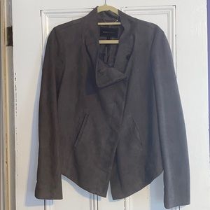 BCBGMaxazria draped faux suede blazer